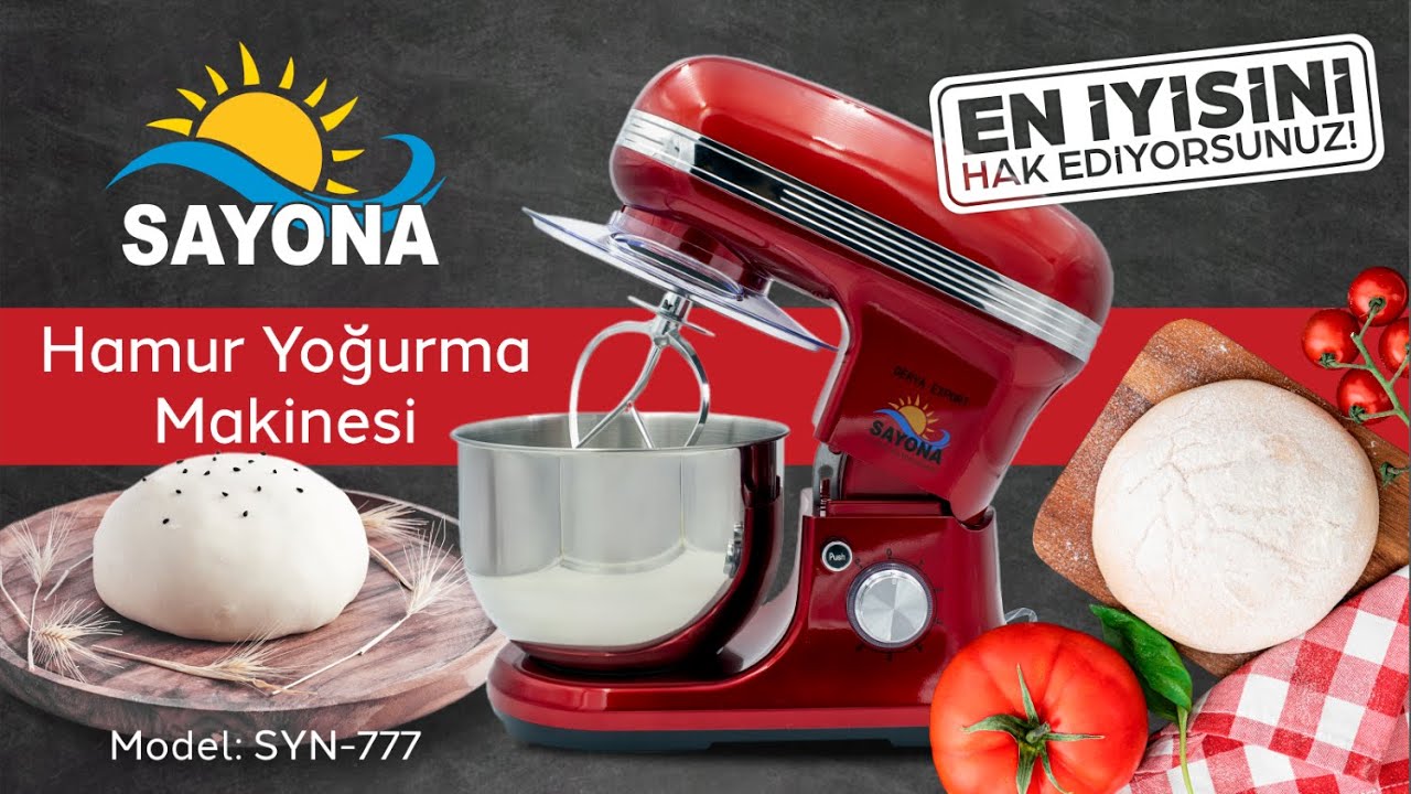 Sayona 5 Litre Hamur Yoğurma Makinesi / Kırmızı (Model: SYN-777)