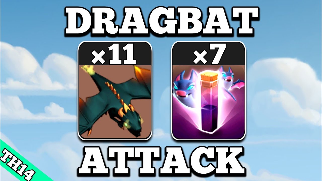 Th14 Dragbat Attack Strategy 2021 !! Th14 Attack Strategy - 11 Dragon + 7 Bat Spell | Clash of Clans