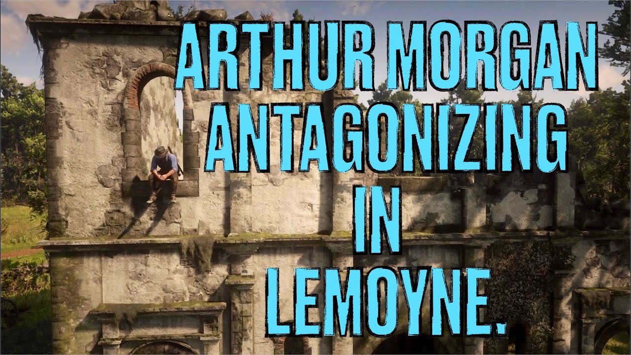 Red Dead Redemption II. Arthur Morgan antagonizing NPC's in Lemoyne.