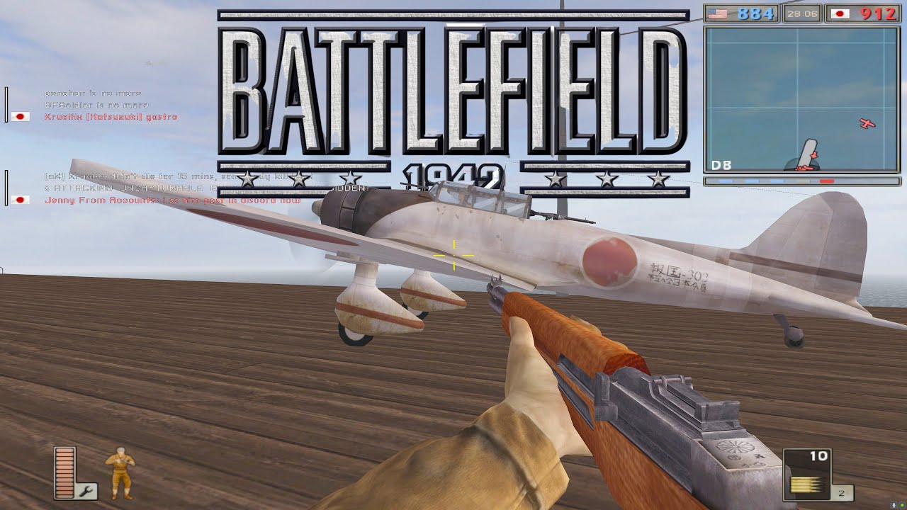 Battlefield 1942 Multiplayer Wake Island Gameplay ► 41 Players | 4K