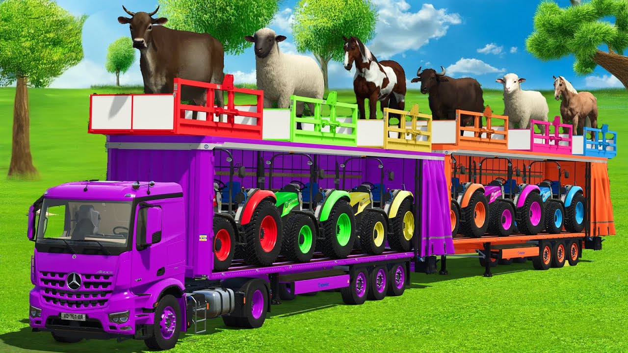 LOAD BUFFALO, SHEEPS, COWS, HORSES, RAMS, GOATS & TRANSPORT WITH TRUCKS - FS25