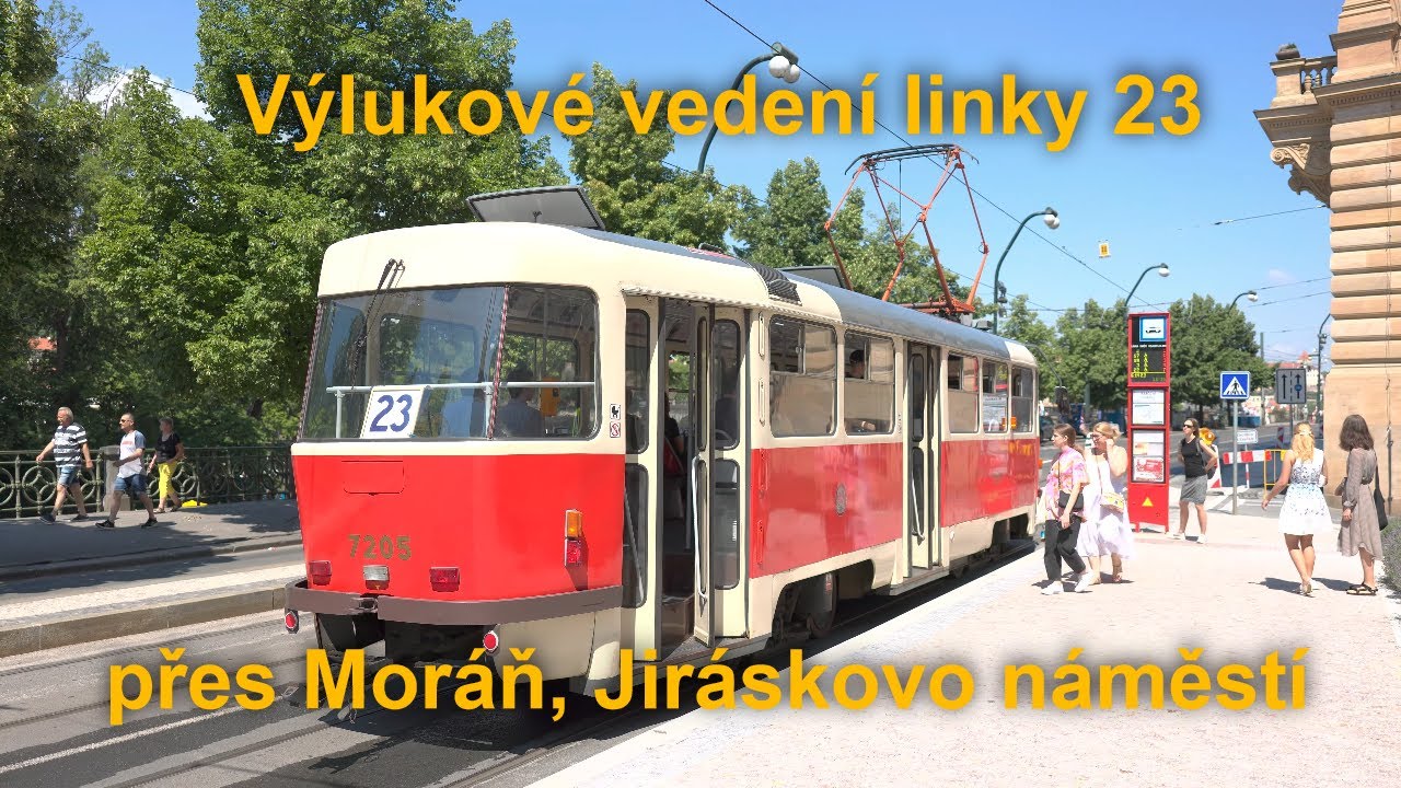 Linka 23, výluková trasa Moráň - Jiráskovo náměstí - Staroměstská 26. 6. 2022 | 8K HDR