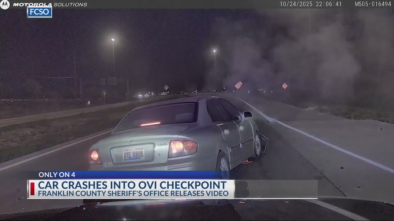Car crashes into OVI checkpoint in south Columbus