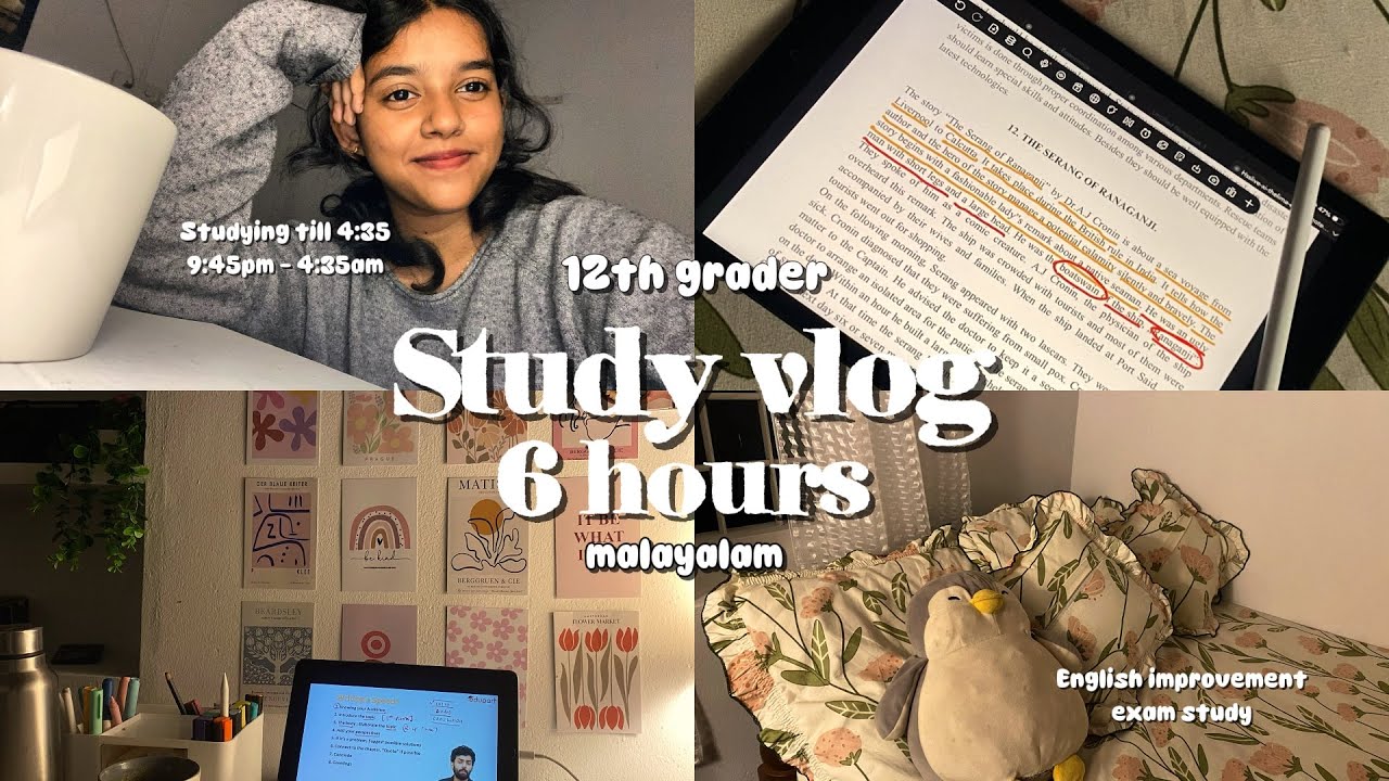 6 Hours Study vlog📝📒☕️| 12th grader | malayalam | exam preparation aesthetic study vlog | #study 