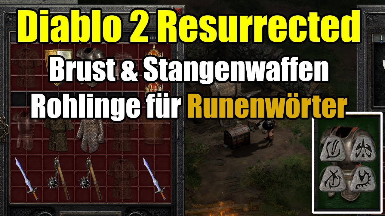 Diablo 2 Resurrected | Brust & Stangenwaffen | Rohlinge f&uuml;r Runenw&ouml;rter