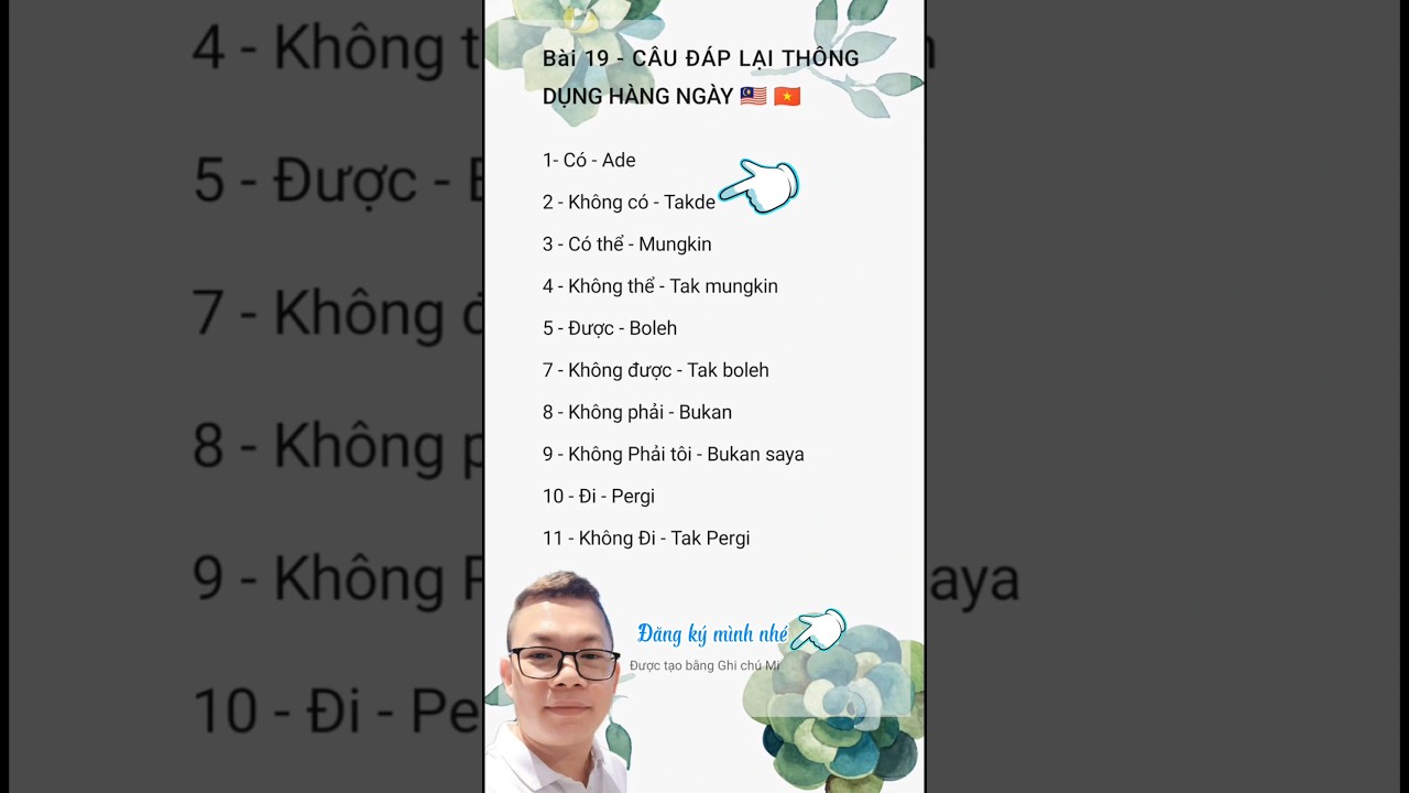 11 C&acirc;u đ&aacute;p lại th&ocirc;ng dụng h&agrave;ng ng&agrave;y tiếng Malaysia🇲🇾🇻🇳#hoctiengmalaysia #bahasamelayu #bahasavietnam