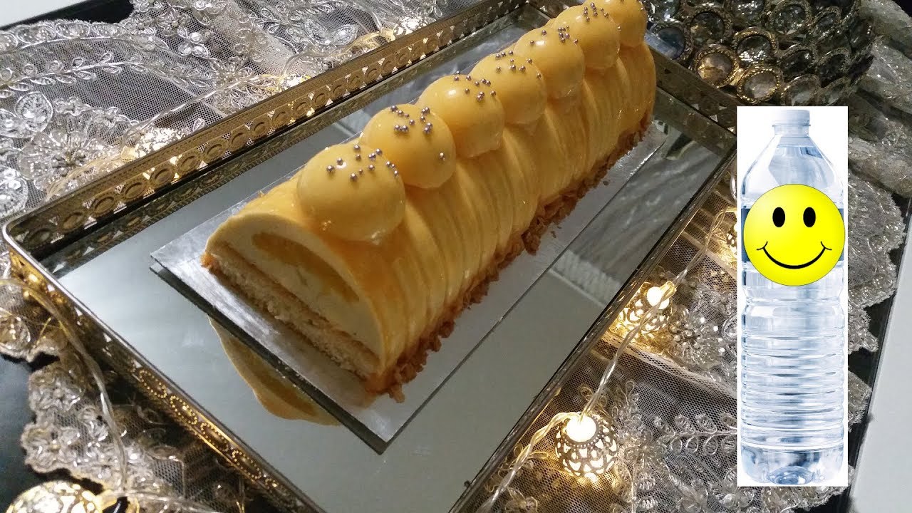 حلوى كلاصي لابيش بدون مول خاص بقنينة بلاستيك فقط سهلة و لذيذة بالبرتقال و الفاني bûche glacée