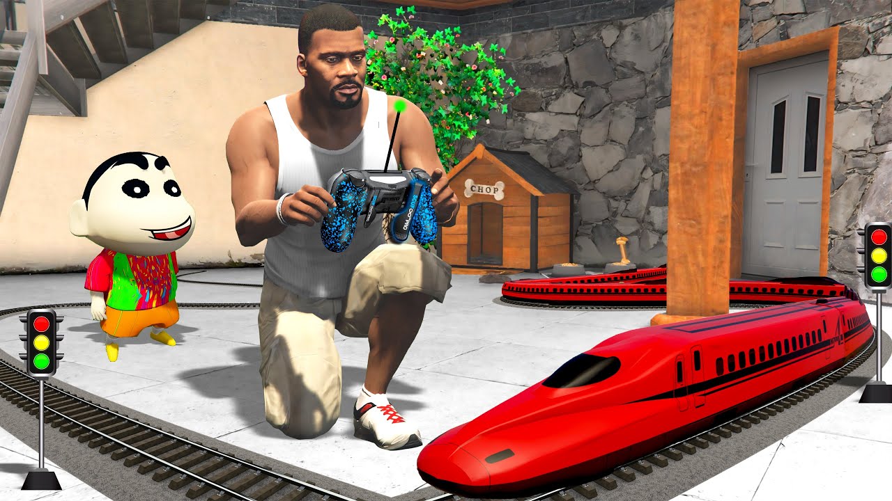 GTA 5 : Franklin and Shinchan Trying To Make Fastest RC Bullet Train In GTA 5 ! (GTA 5 Mods)