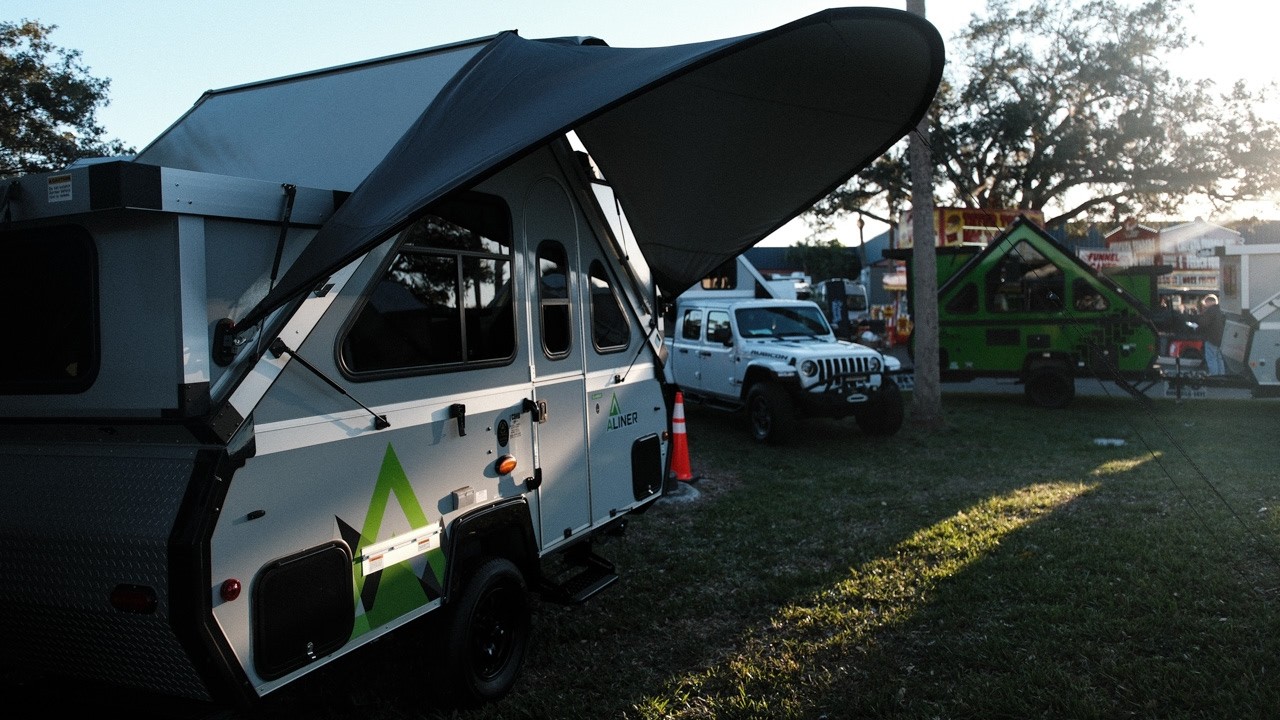 Introducing the MoonShade APEX: Full A-Frame Awning Setup at 2026 Florida RV SuperShow
