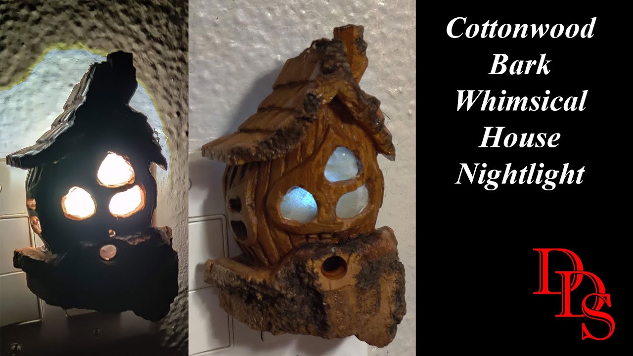 Cottonwood Bark Whimsical House Nightlight