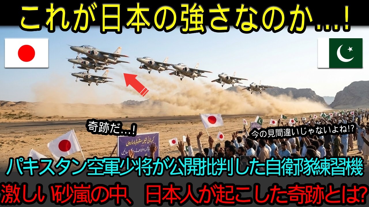 「どうせ曲芸用の機体だろ？」パキスタン空軍少将が航空ショーに参加した自衛隊の軽量練習機を公開批判→突然襲来した砂嵐の中、日本人が起こした奇跡とは？【海外の反応】