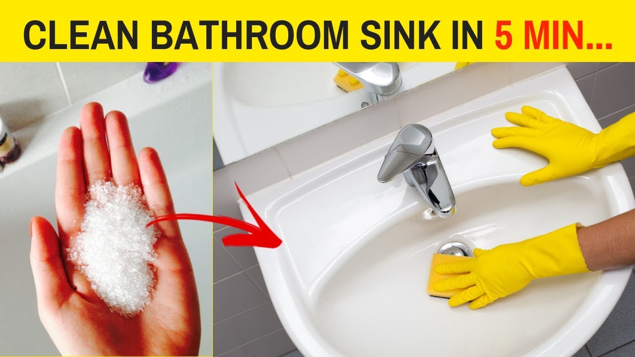 How to clean bathroom porcelain sink naturally with vinegar and baking soda