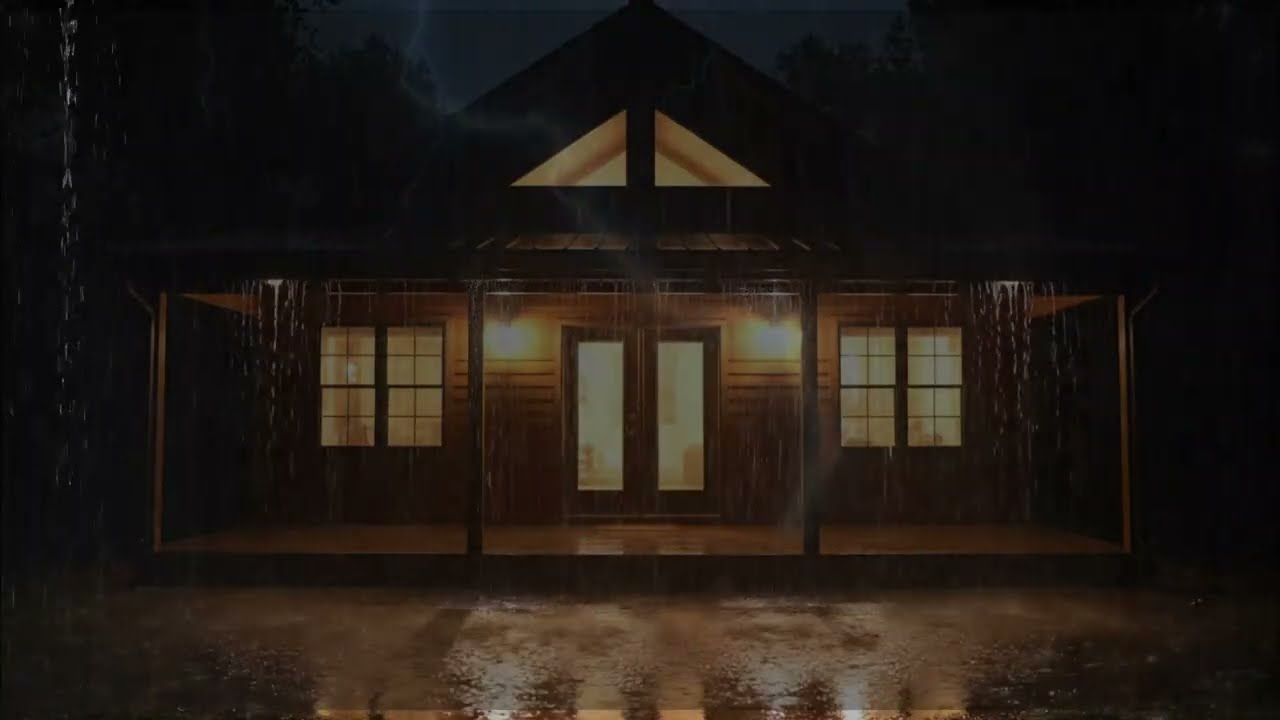 No Ads Heavy Rain on Roof & Thunder – Instant Sleep Sounds (3Hours)