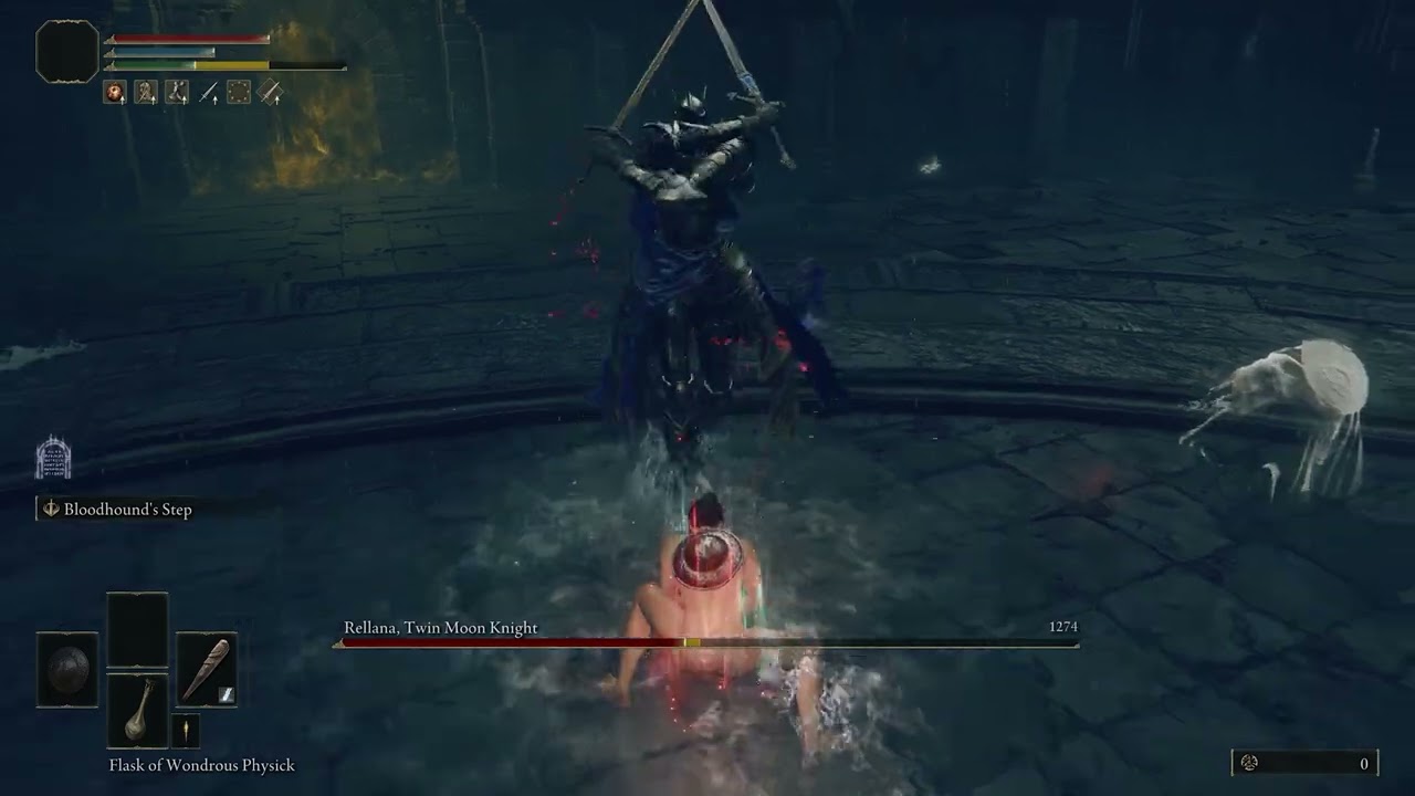 Elden Ring - Level 1 Wretch VS Rellana, Twin Moon Knight [Solo, No Damage, Parry Kill]