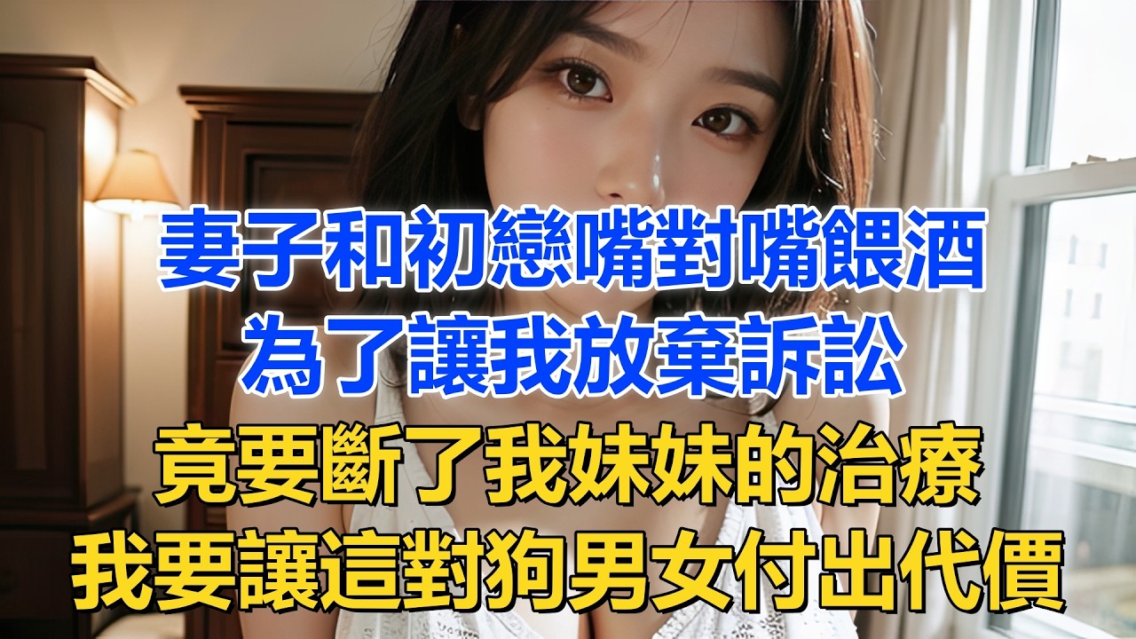 妻子和初戀嘴對嘴餵酒後，為了讓我放棄訴訟，竟要斷了我妹妹的治療，我要讓這對狗男女付出代價 ！
