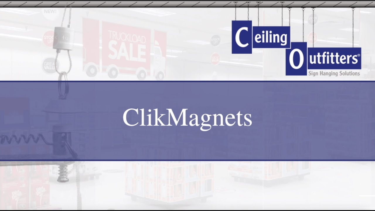 ClikMagnets™ | Magnets for Hanging Signs (Ceiling Magnets from Clik-Clik™) Magnetic Ceiling Hangers