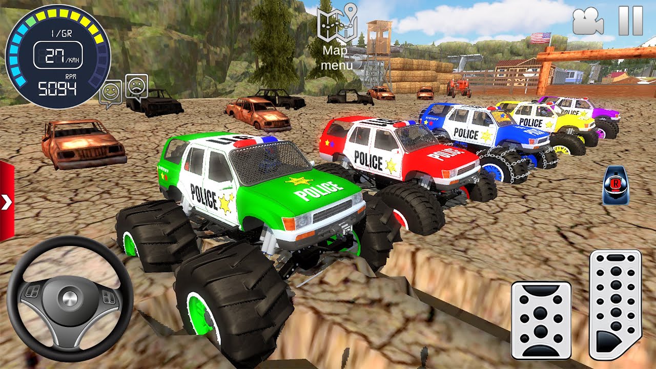 Juegos De Carros - Police Monster Truck Mud Driver Simulator 3D #1 - Android Gameplay [UHD]