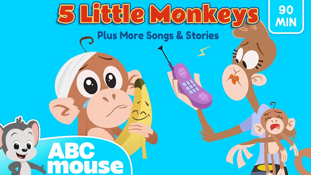 'Five Little Monkeys!' & More Songs | ABCmouse Nursery Rhyme Song With Lyrics