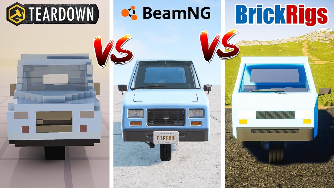 Teardown IBISHU PIGEON vs BeamNG PIGEON vs Brick Rigs PIGEON