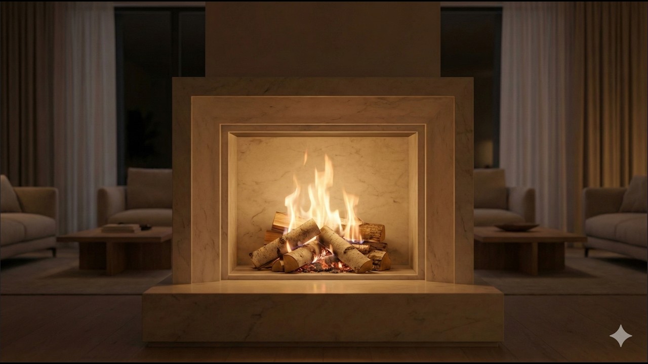Fireplace Ambience for Deep Sleep (1 Hour) | Emotional Piano Music