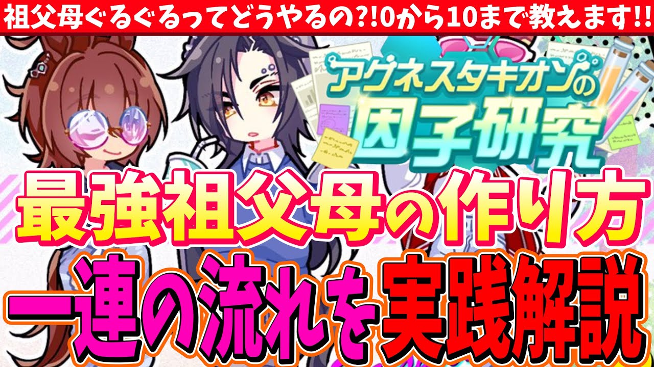 【因子厳選】祖父母ぐるぐるってどうやるの?!0から10まで教えます!!最強祖父母の作り方　#ウマ娘