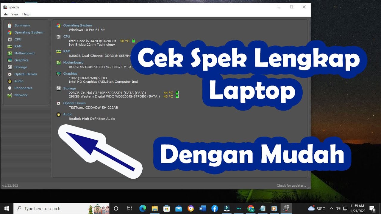Cara Melihat Spesifikasi / Spek Laptop / Komputer Secara Lengkap dan Mudah dengan Speccy