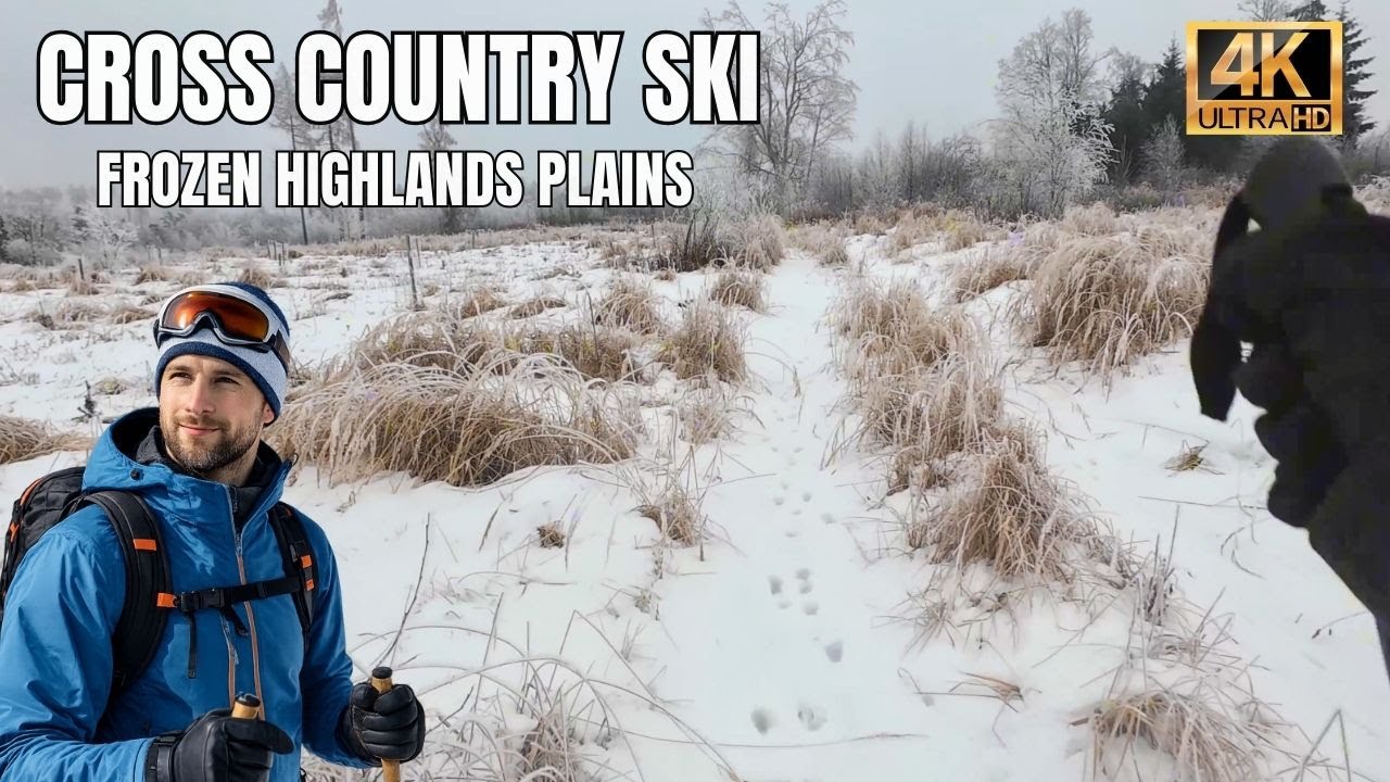 ❄️ Cross-Country Skiing in Frozen Highlands 🌫️ | Foggy Winter ASMR Ride | Peaceful Snow Plains