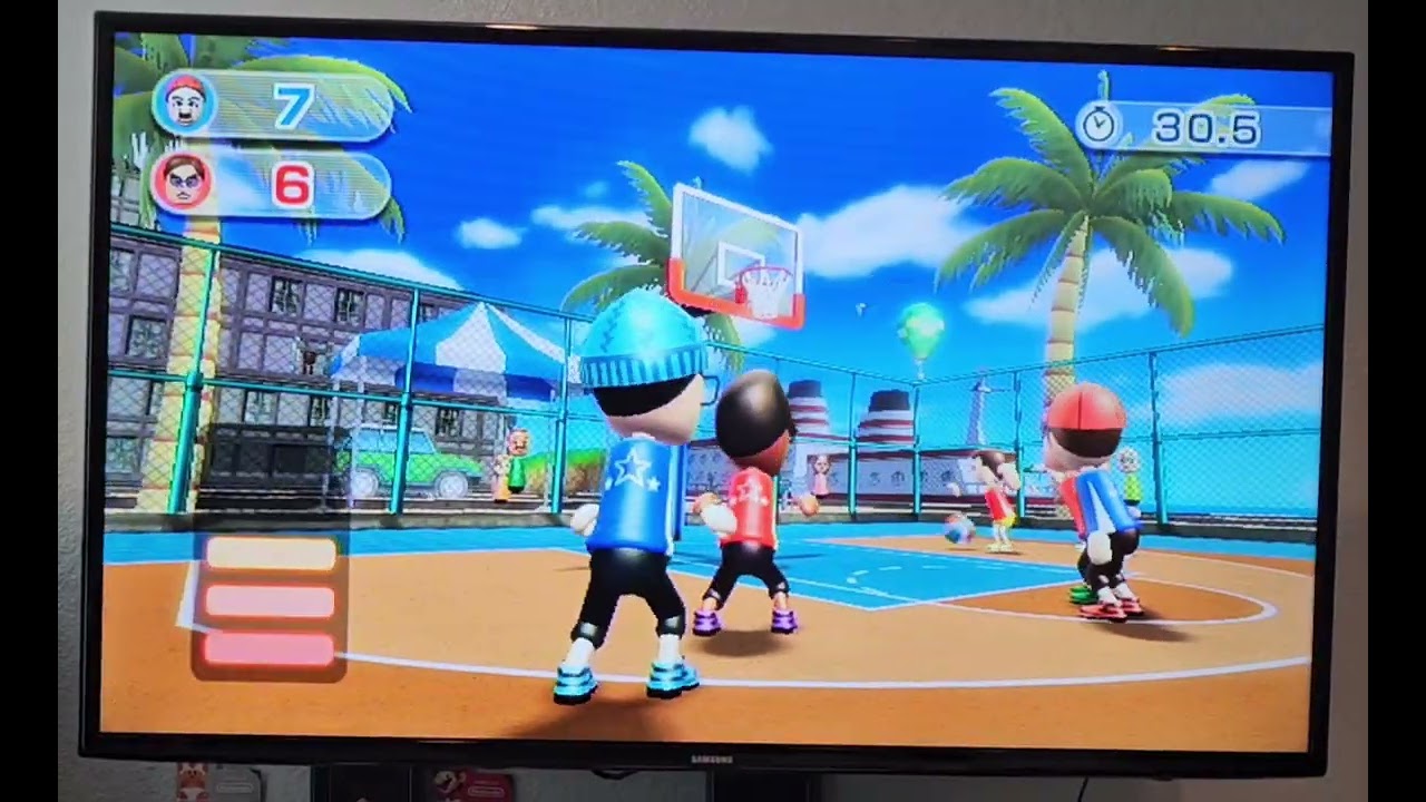 Wii Sports Resort (Gavin Brown Version) - Pickup Basketball Game: Team Mario vs. Team Vincenzo