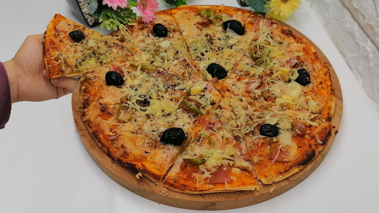 بدون عجن بدون دلك حضري بيتزا المحلات السريعة ف 5 دقائق بخبز التورتيلا أو الطاكوس 🍕