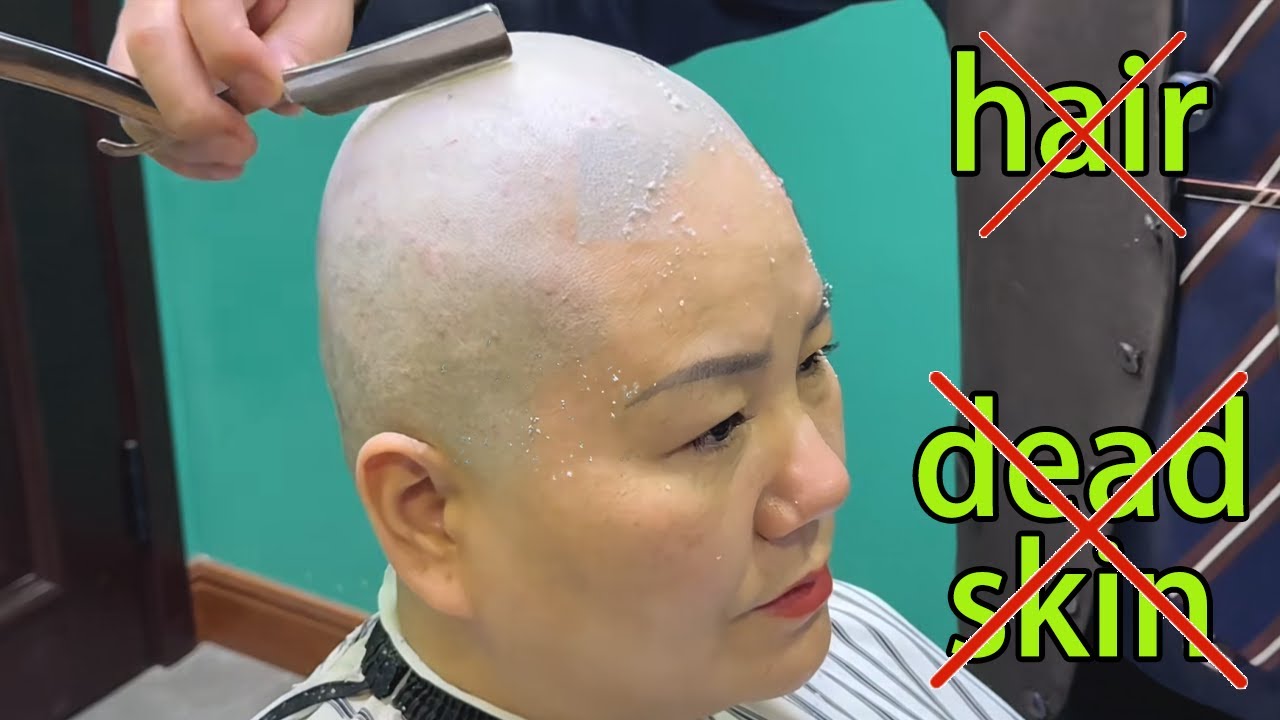 💈ASMR | Who says women can't shave their heads? 🪒World class head shaving skills.