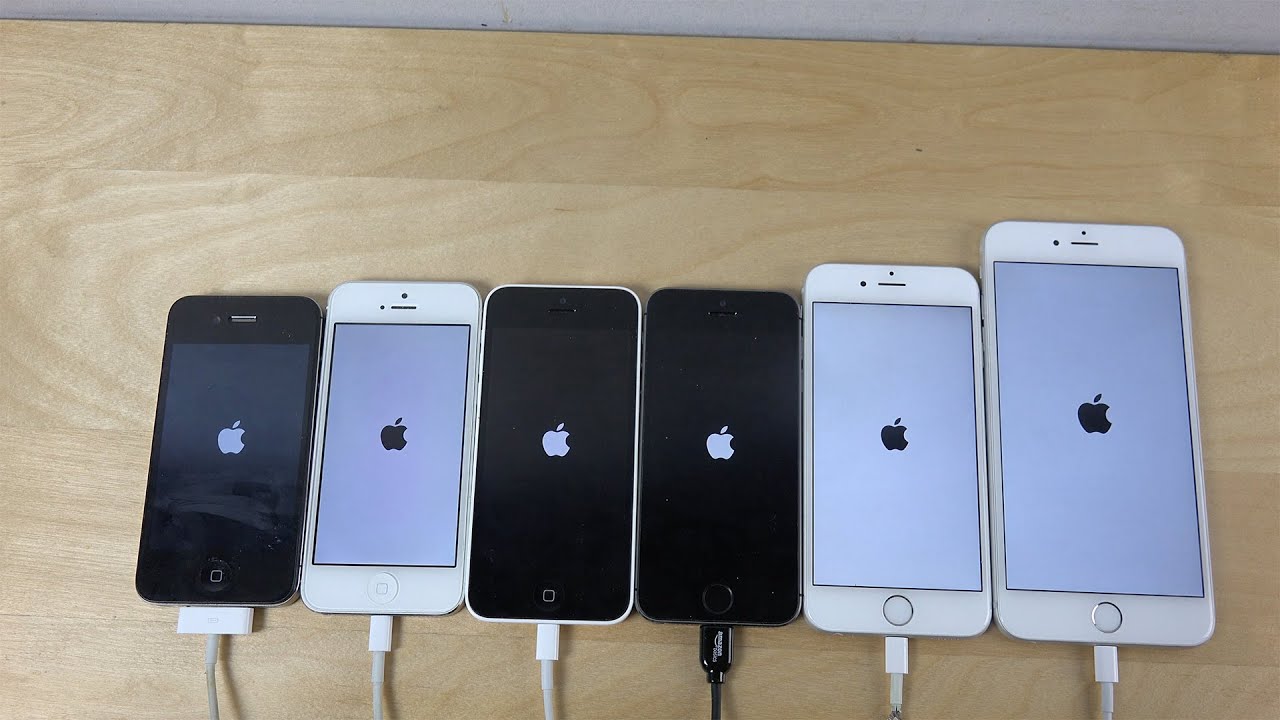 iOS 9 Beta: iPhone 6 Plus против iPhone 6 против iPhone 5S/5C/5 против iPhone 4S — что быстрее? (4K)