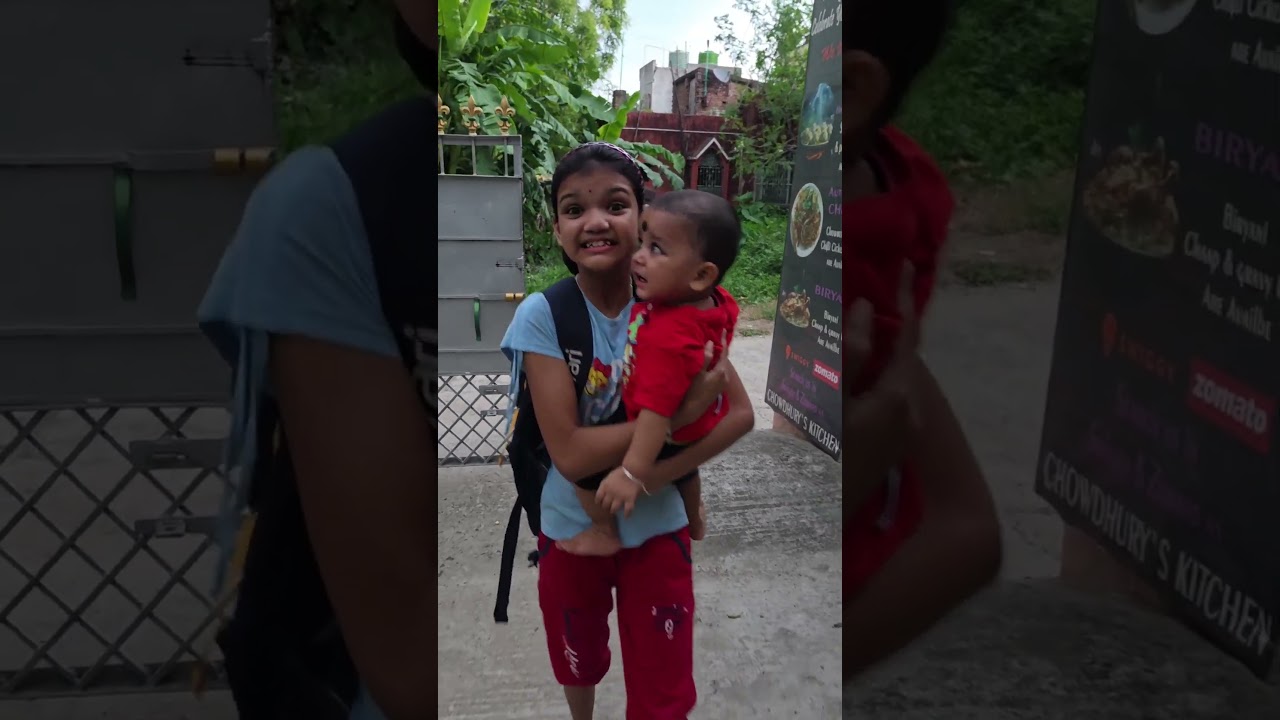 Brother and sister's love 😍 village family life#kritikachannel#shorts#viral#trending#school