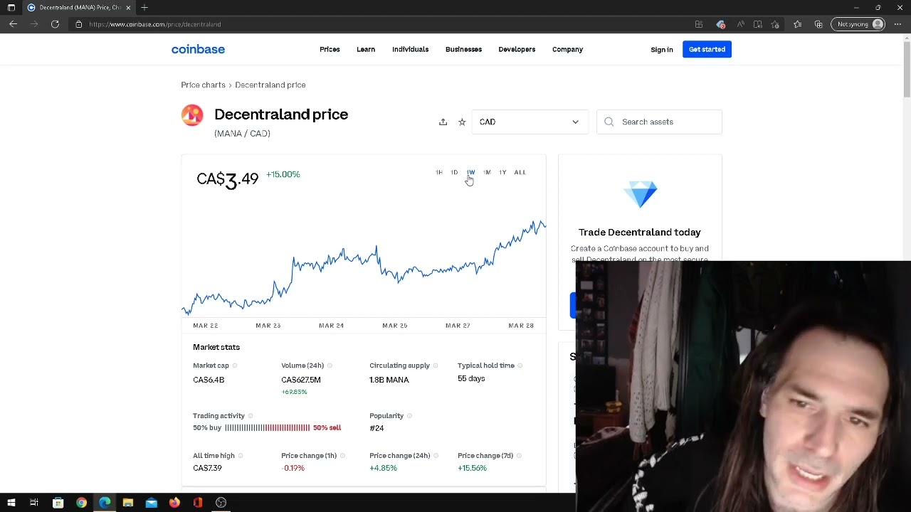 Decentraland (MANA) is up 10% Again!! Where Does it Go From Here? Crypto Rally 2022!!