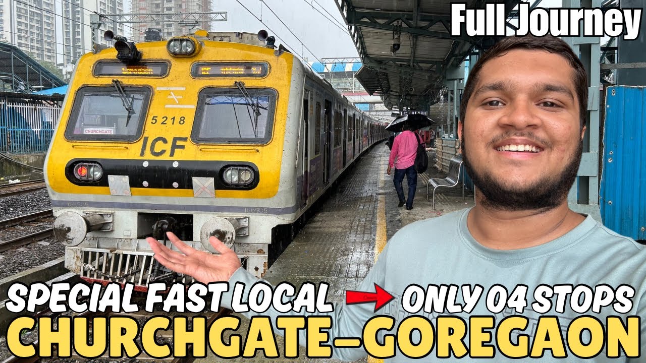 Goregaon Fast Local Train Journey In Bombardier Emu 🚂 | Churchgate-Goregaon