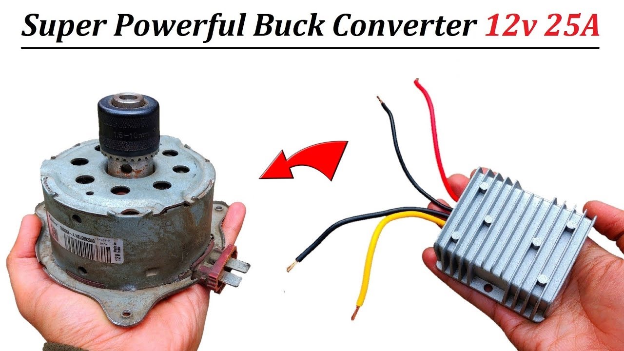 How to Run 12v 25 Amps DC Motor at 48v DC using Buck Converter - REVIEW