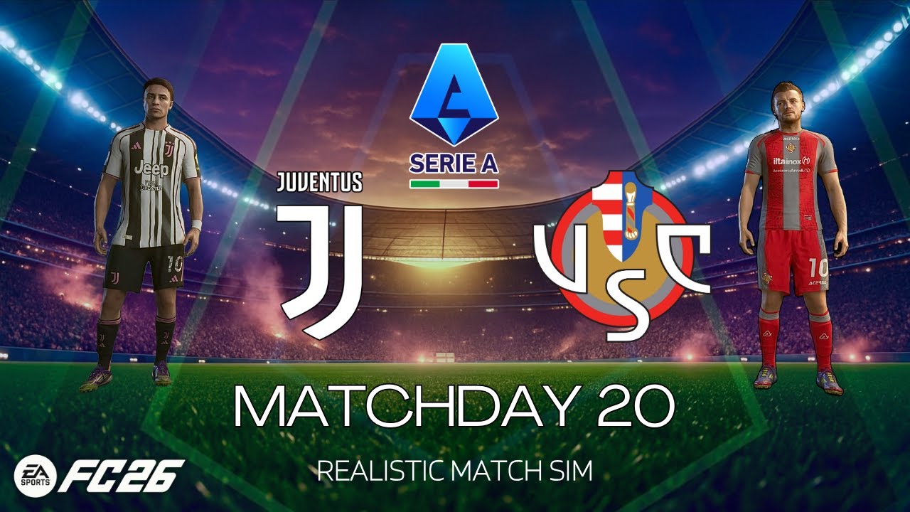 JUVENTUS vs CREMONESE ⚽ Serie A 2025/26 ft. Yıldız, Vardy | FC 26 Realistic Match Sim