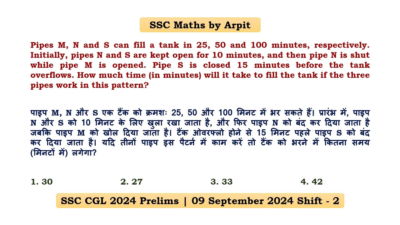 Pipes M, N and S can fill a tank in 25, 50 and 100 minutes, respectively. Initially, pipes N and S