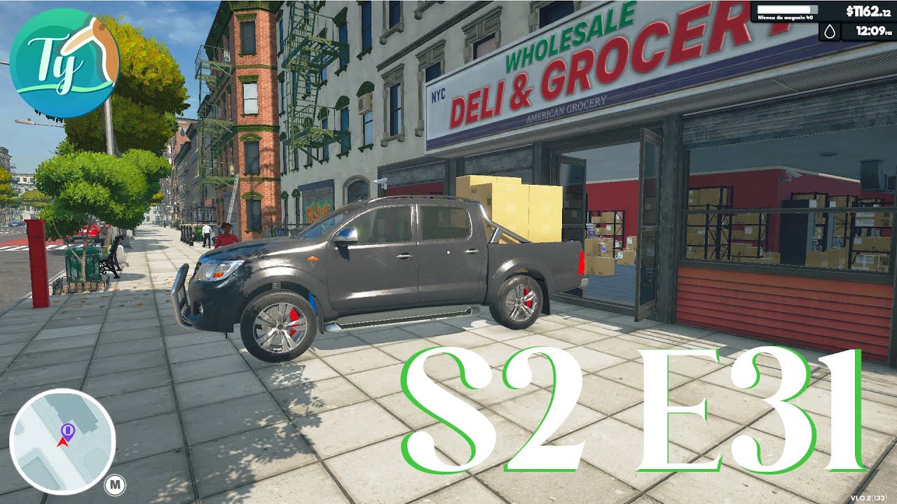 Supermarket simulator S2 E31 : Le pick-up facilite tout: on refait le stock du magasin à moitié prix