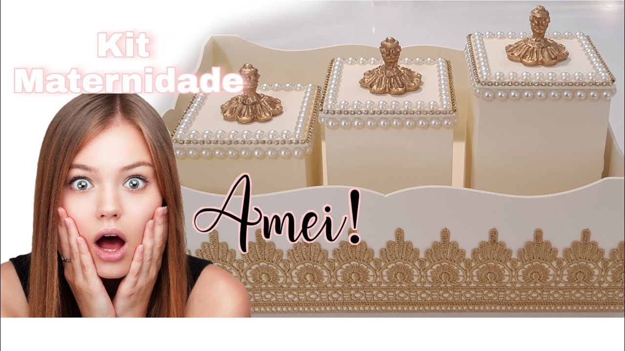 BANDEJA E POTINHOS | Kit Maternidade #mdf #bebe