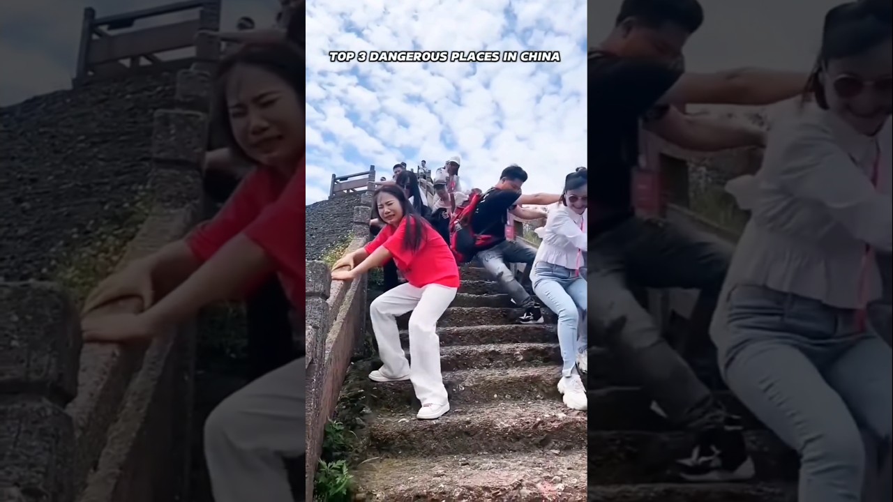 Top 3 Most Dangerous Places in China 😱 | Stairs to Heaven Will Shock You! #shorts