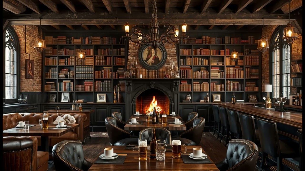 Victorian Gothic Library at Night 🕯️ Dark Academia Reading Ambience | Cozy Study Atmosphere