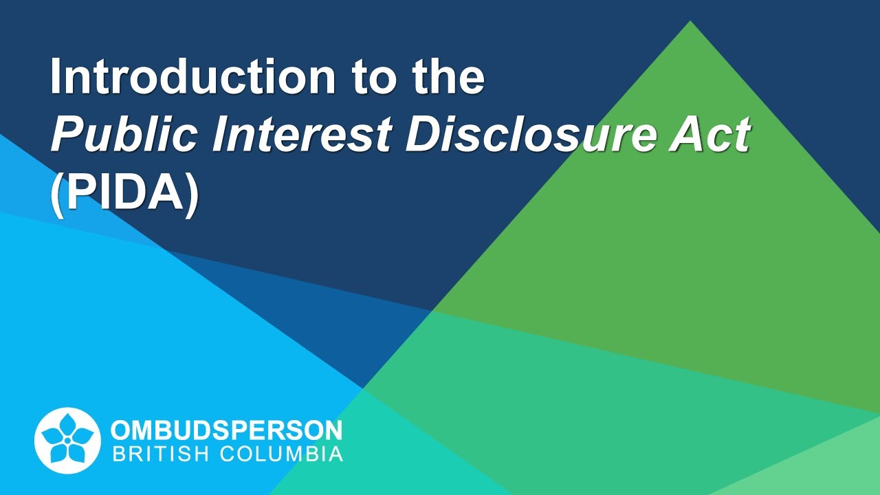 Introduction to the Public Interest Disclosure Act (PIDA)