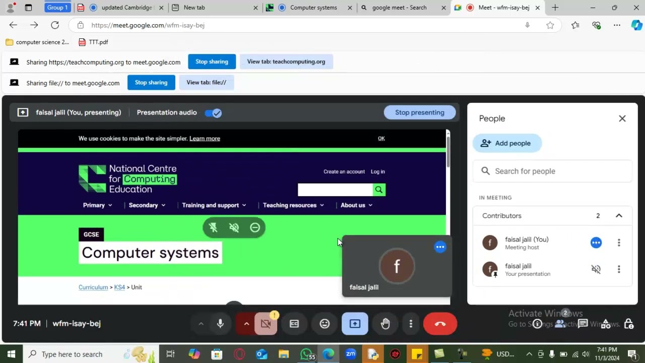How to share windows screen |browser tab | entire screen using google meet 2024 | For Online Class