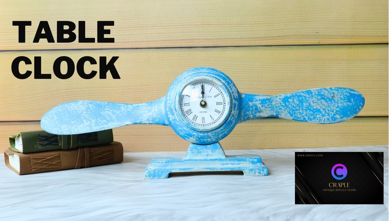 Sky Blue Color Alluminium Wide Shape Round Roman Digital Desk Clock 🎁🎁