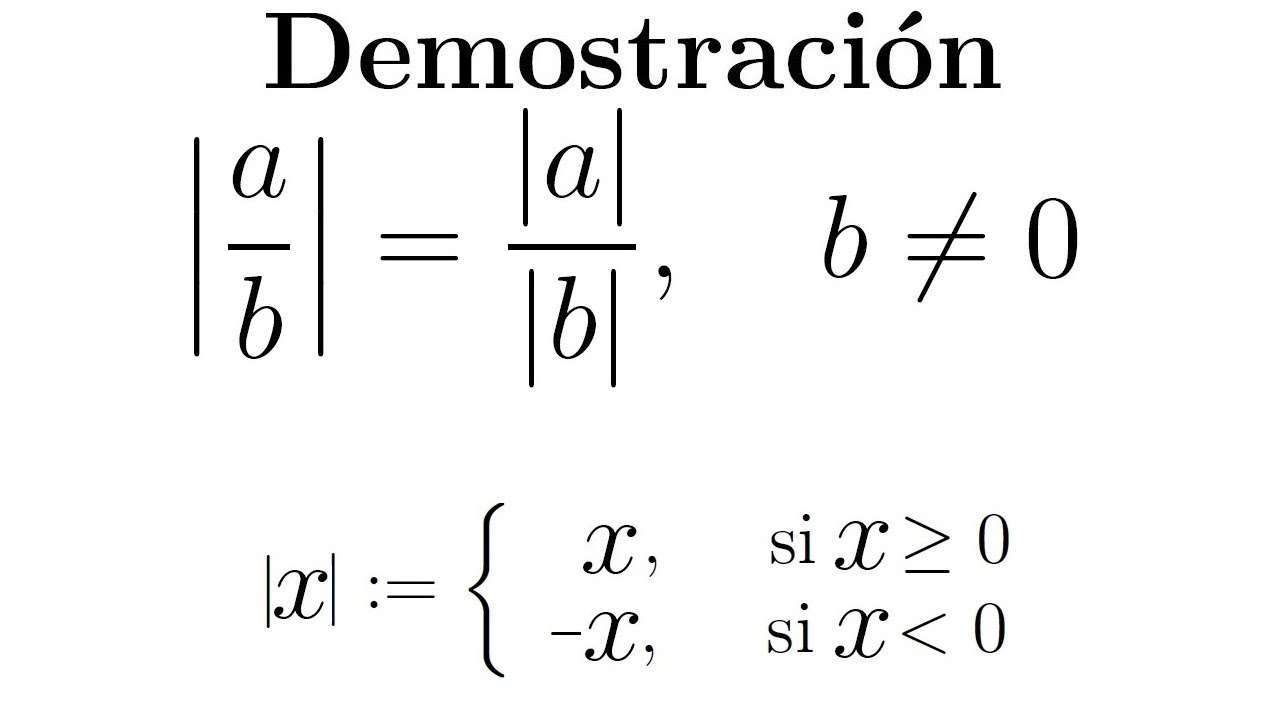 Demostración: Propiedad del Valor Absoluto.