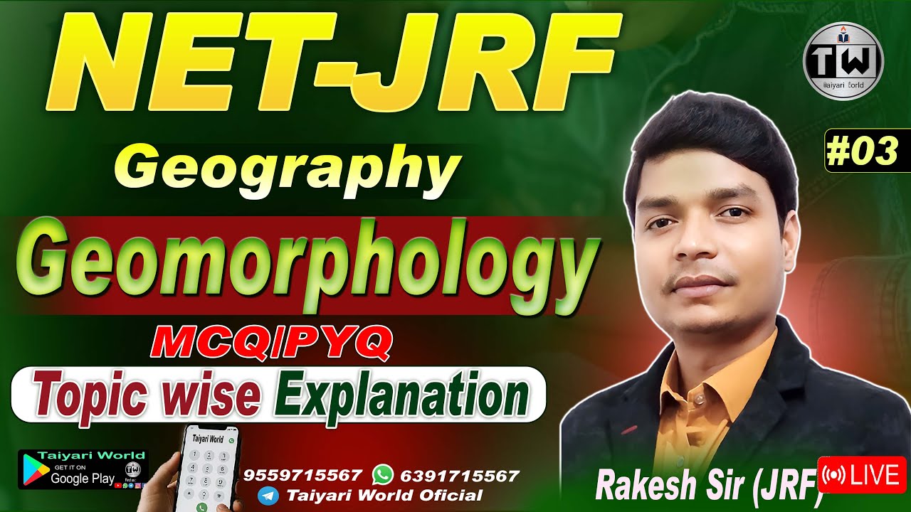 UGC NET Geography 2025 | Geomorphology Practice MCQs | Chapterwise | NET/JRF Dec 2025 | Class 03