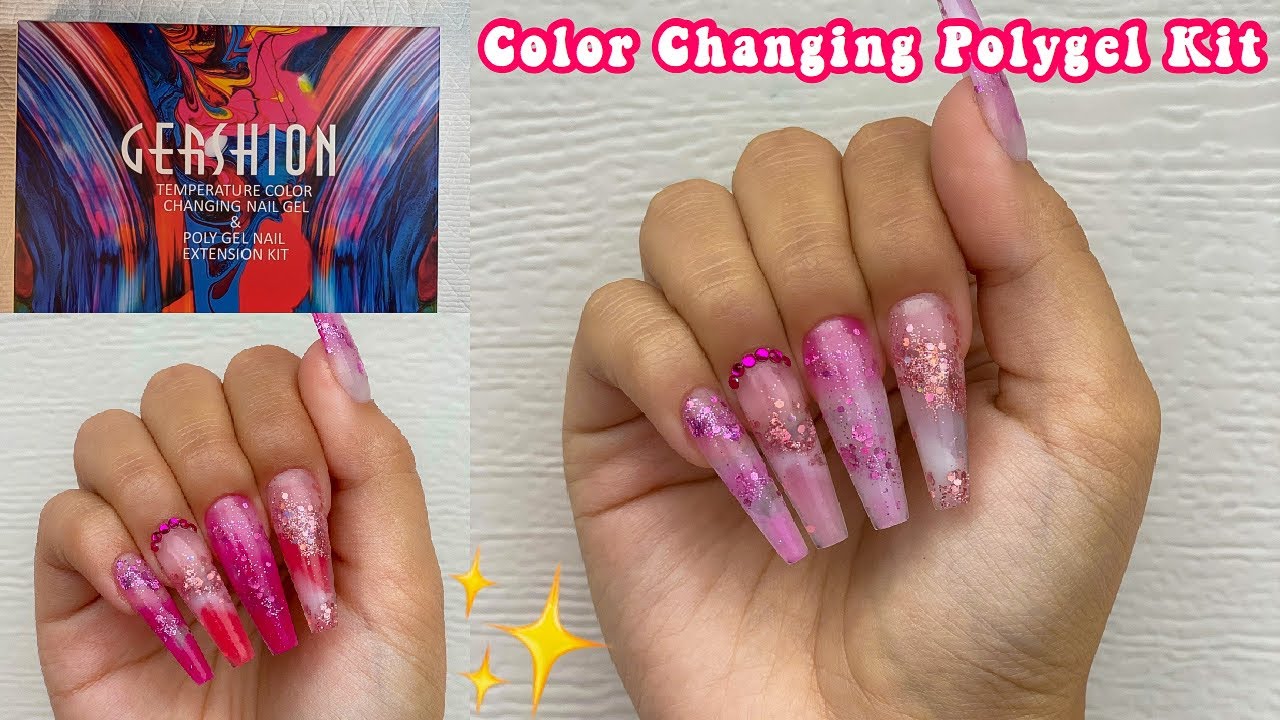 TESTING A COLOR CHANGING POLYGEL KIT! | Gershion Polygel Nail Tutorial