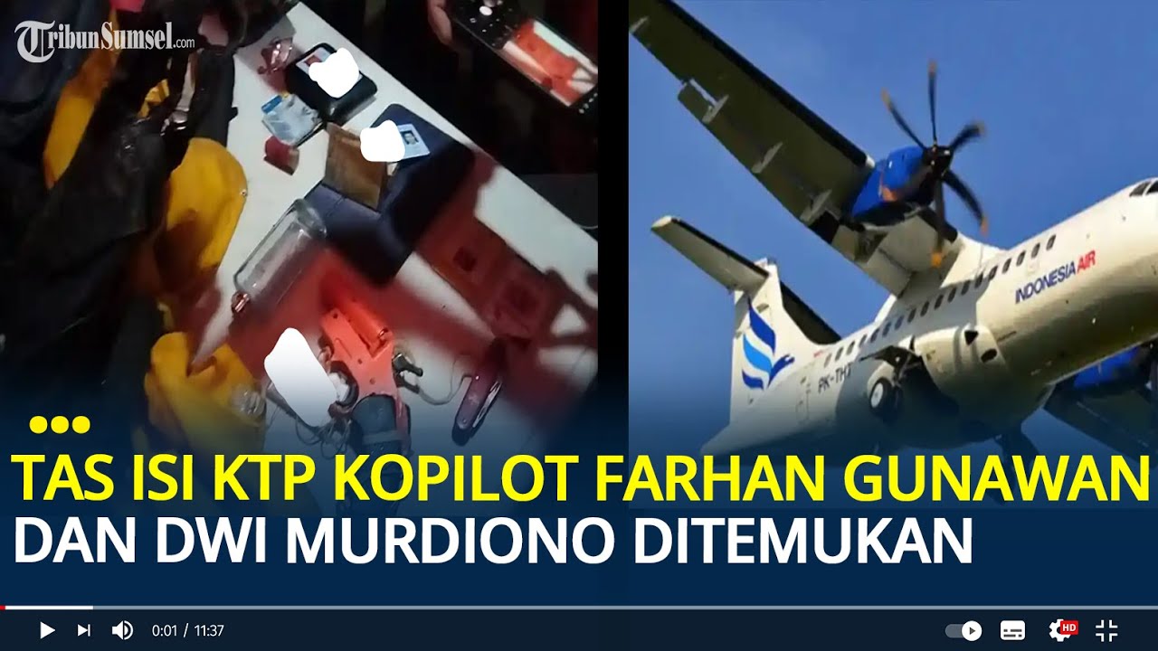 Tas Berisi Dokumen Pribadi Kopilot Muh Farhan Gunawan dan Dwi Murdiono Ditemukan oleh Tim SAR