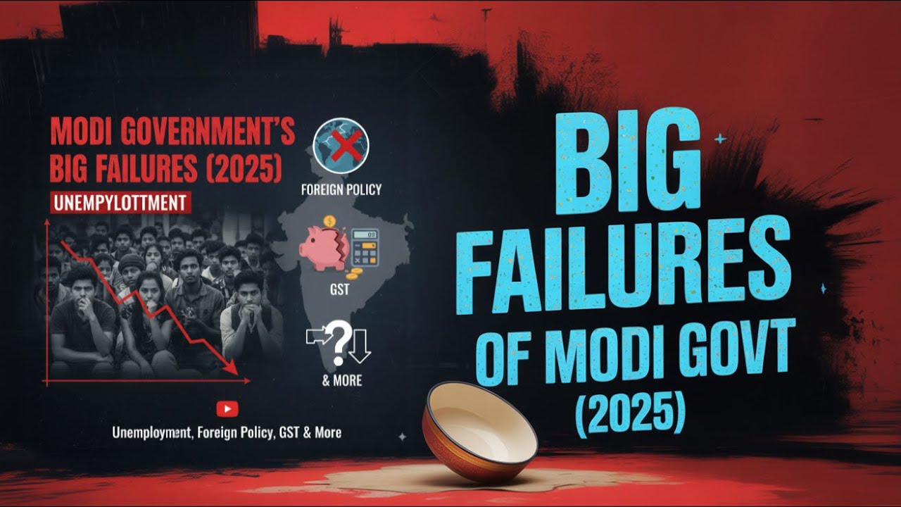 Modi Government&rsquo;s Big Failures (2025): Unemployment, Foreign Policy, GST & More