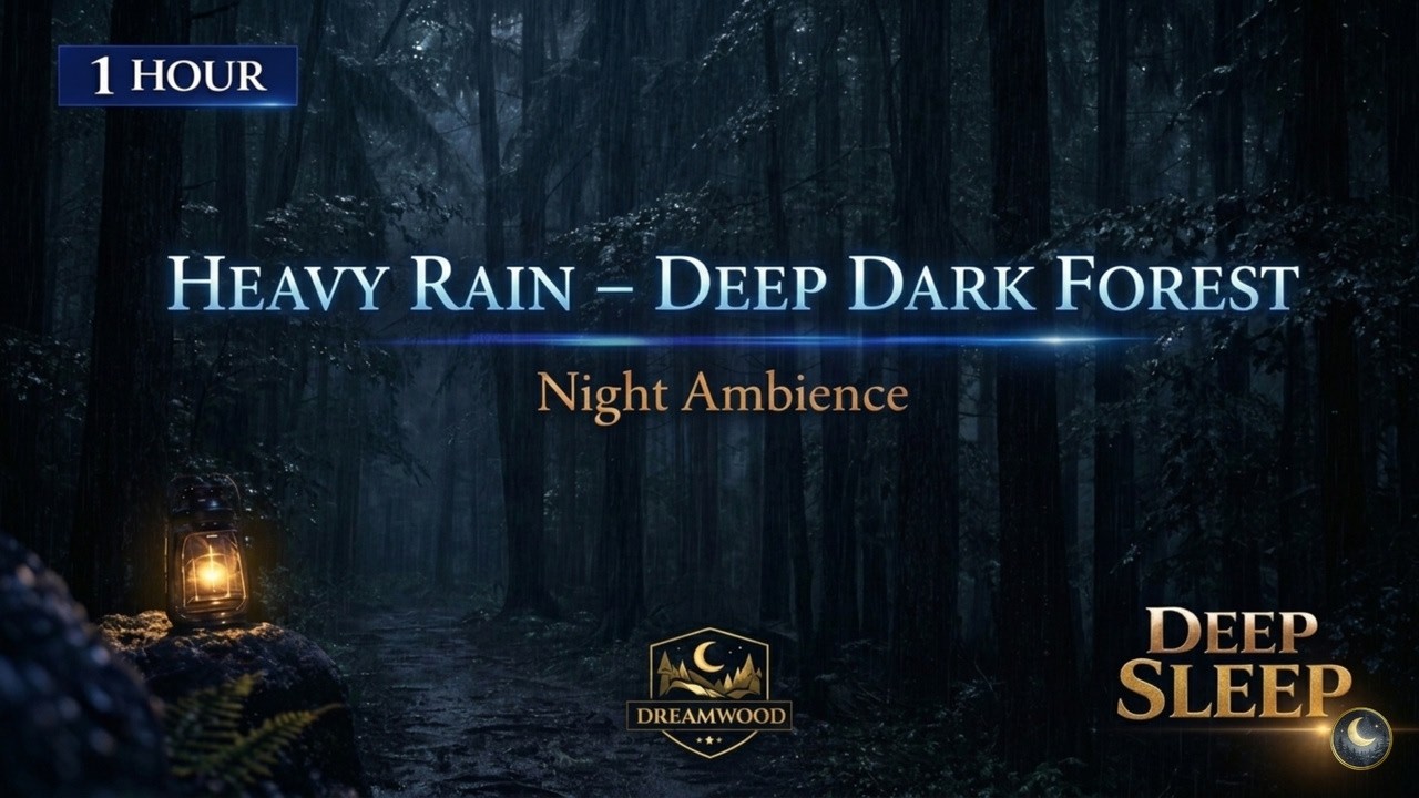 Heavy Rain – Deep Dark Forest – Sleep Ambience (1 Hour)
